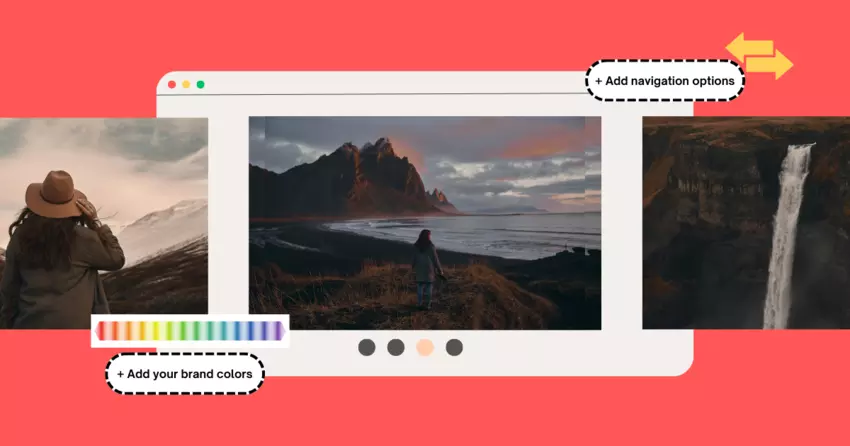Customizable image slider and image slideshow with color picker